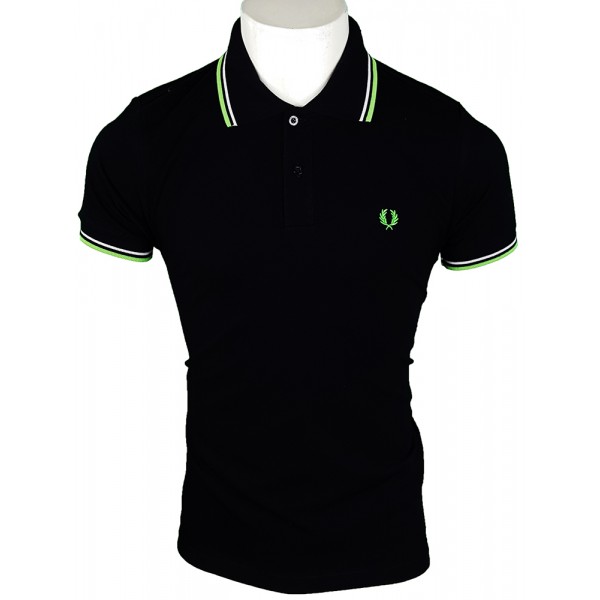 Polo Fred Perry Hombre Negro/Verde Ref.2090